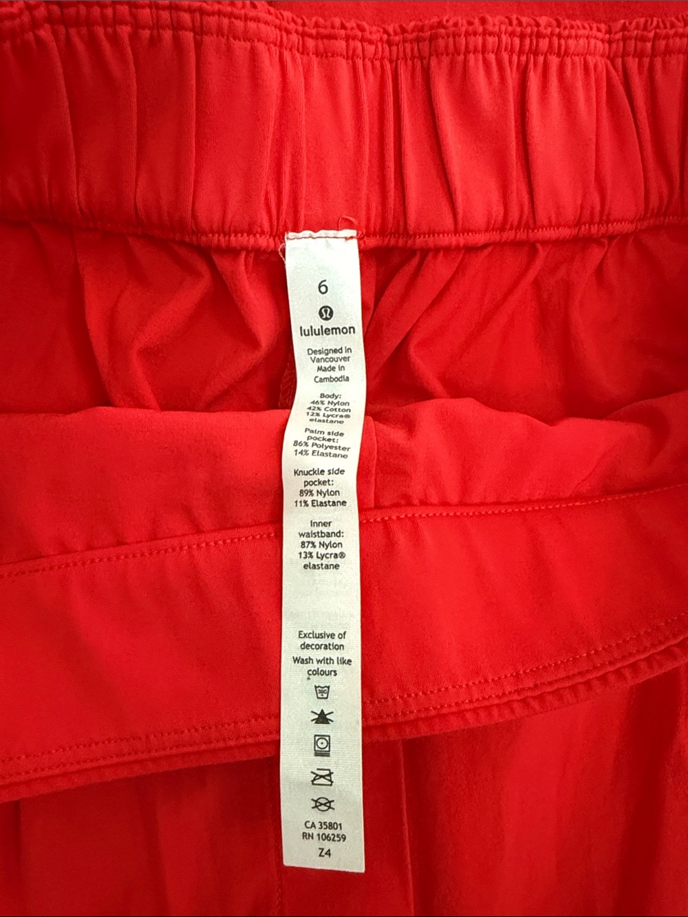 Lululemon Red Crop Pant Elastic Waist - Picture 9 of 10